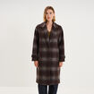 Manteau long oversize boutonn&eacute; marron chocolat femme