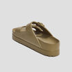 Mules de plage plateformes vert kaki femme