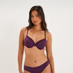 Soutien-gorge embo&icirc;tant padd&eacute; dentelle prune femme