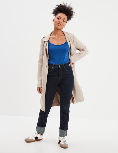 Débardeur coton bretelles réglables bleu roi femme