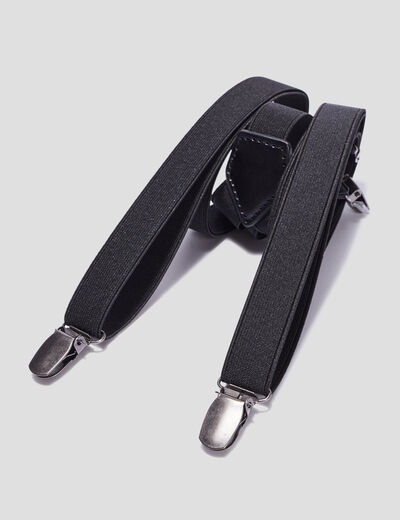 Bretelles 3 bandes noir homme