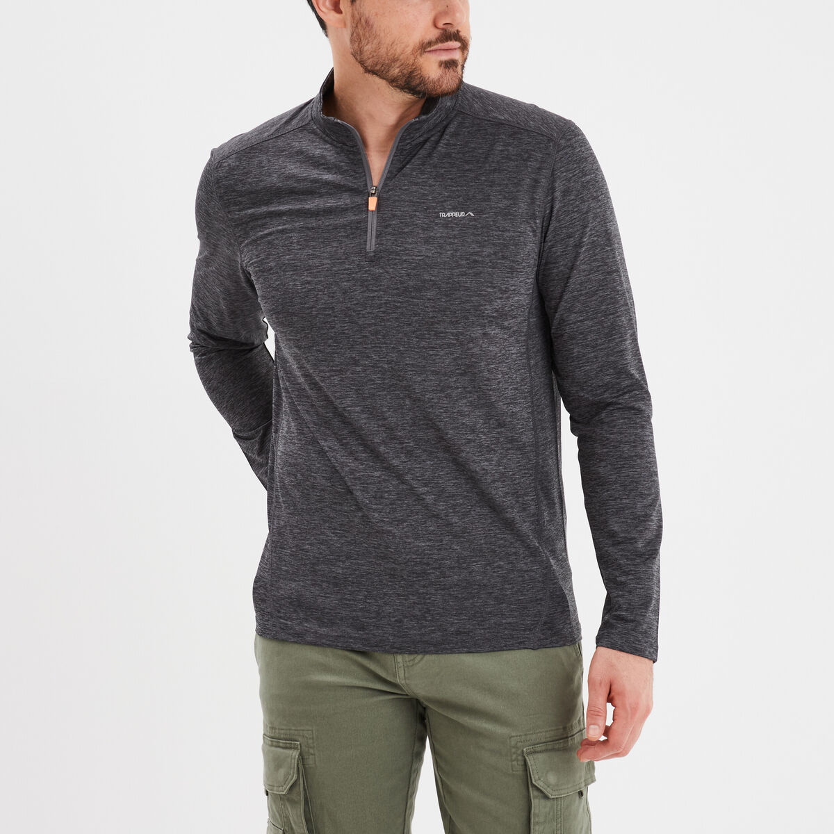 T-shirt col camionneur Trappeur gris foncé homme