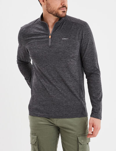 T-shirt col camionneur Trappeur gris foncé homme