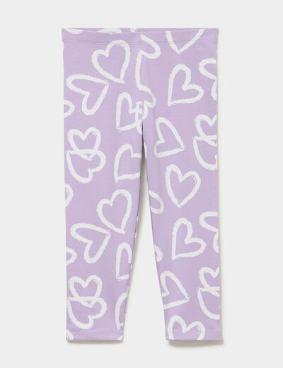 Legging 3/4 &eacute;lastiqu&eacute; coton parme fille