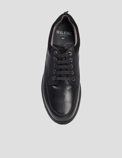 Derbies à lacets en cuir noir homme