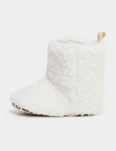 Bottons fausse laine mouton Minnie blanc bébé fille