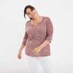 T-shirt manches 3/4 bordeaux femme grande taille