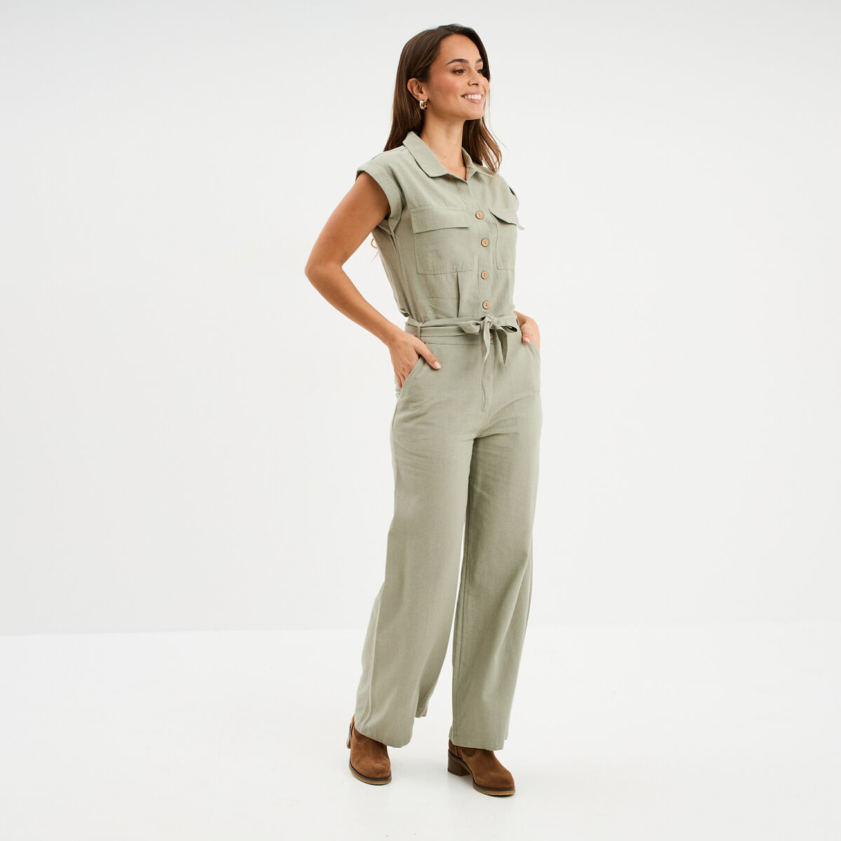 Combinaison Patrizia Pepe Couleur Kaki - Taille IT 42 / FR 38 - Modèle KoS920 - Occasion En Très Bon état