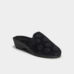 Chaussons mules compensés noir femme