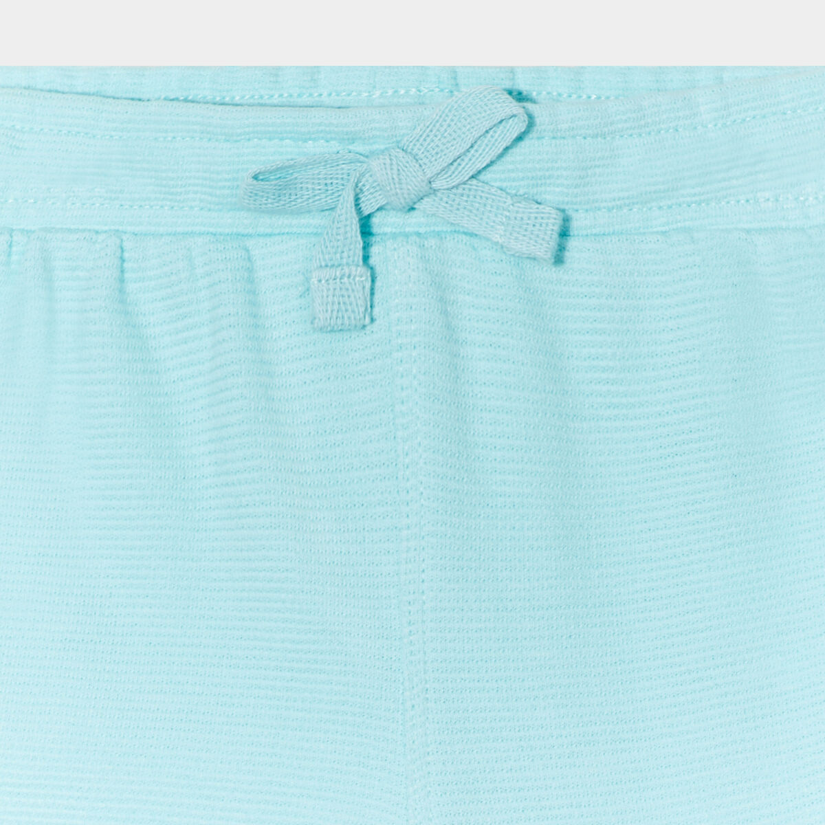 Short avec noeud taille élastiquée coton bleu turquoise bébé garçon