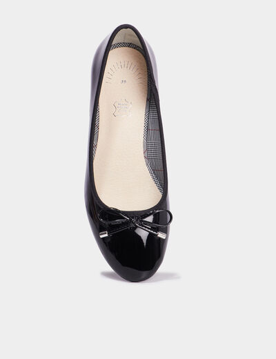 Ballerines à talons vernies noir femme