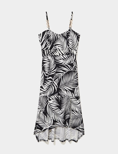 Robe ajust&eacute;e fluide longue &agrave; bretelles noir femme