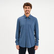 Chemise manches longues stretch bleu gris homme
