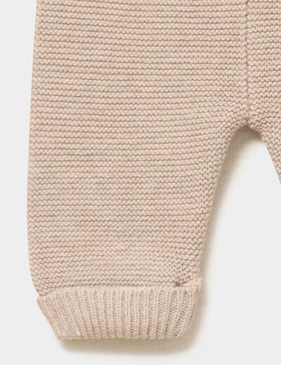 Pantalon tricot coton taupe b&eacute;b&eacute;