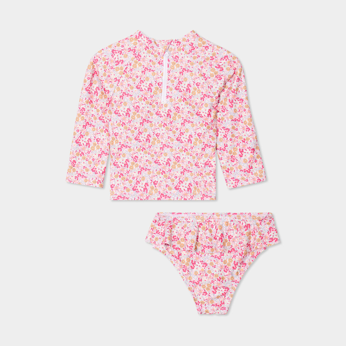 Ensemble de bain t-shirt et culotte violet bébé fille