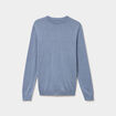 Pull col rond manches longues bleu gris homme