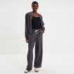 T-shirt coton stretch manches longues noir femme