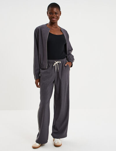 T-shirt coton stretch manches longues noir femme
