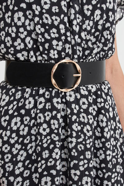 Ceinture avec boucle torsade noir femme