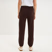 Pantalon de jogging molletonn&eacute; marron fonc&eacute; femme