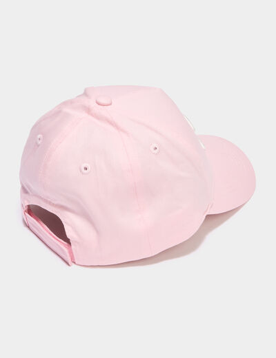 Casquette brod&eacute;e ajustable coton rose fille