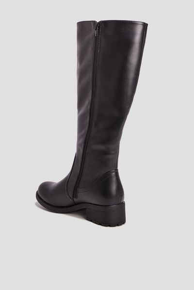 Bottes à talons carrés noir femme