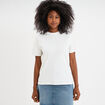 T-shirt col rond manches courtes coton blanc femme