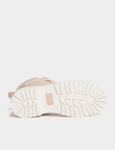 Boots crantées à lacets Trappeur rose clair fille
