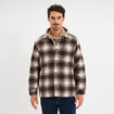 Surchemise 1 poche manches longues taupe homme
