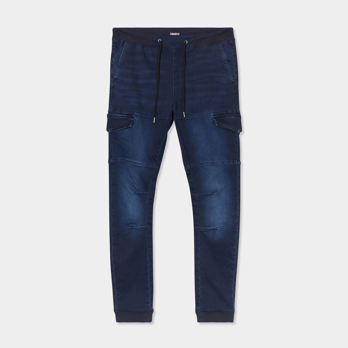 Pantalon skinny stretch 2 poches côtés denim blue black homme