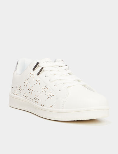 Tennis basses perforées Creeks blanc femme