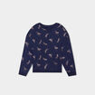 Sweat col rond manches longues bleu marine fille