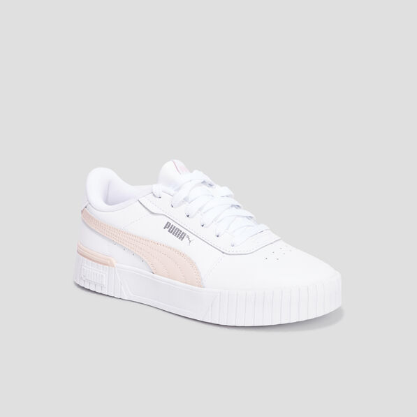 Tennis basses à lacets en cuir Puma blanc fille