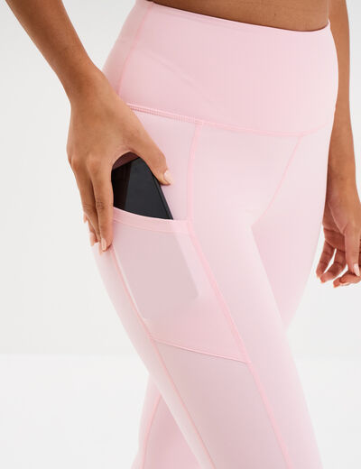 Legging de sport taille haute rose clair femme