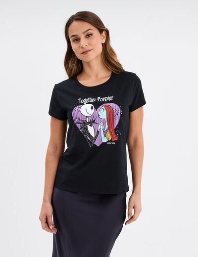 T-shirt Étrange Noël Monsieur Jack noir femme