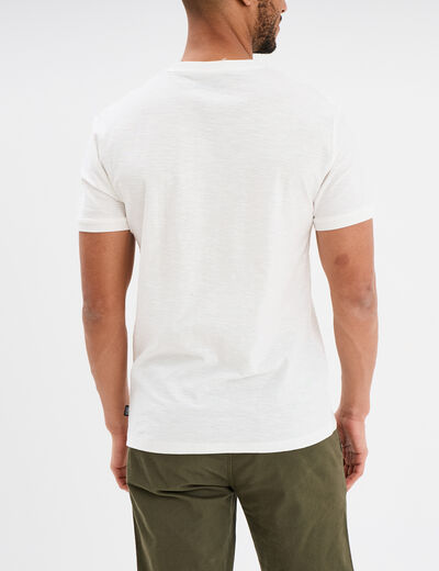 T-shirt col rond manches courtes coton blanc homme