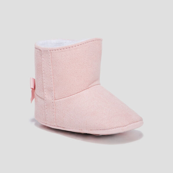 bottines avec noeuds rose bebef Bottines avec noeuds rose bébé fille