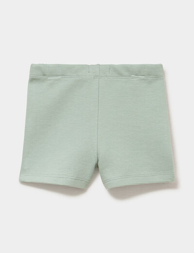 Short molletonn&eacute; coton vert pastel b&eacute;b&eacute; gar&ccedil;on