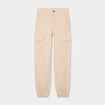 Pantalon cargo taille haute ajustable beige femme