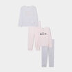 Lot 2 ensembles pyjamas pantalons coton rose poudrée fille