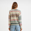 Pull col rond manches longues multicolore femme
