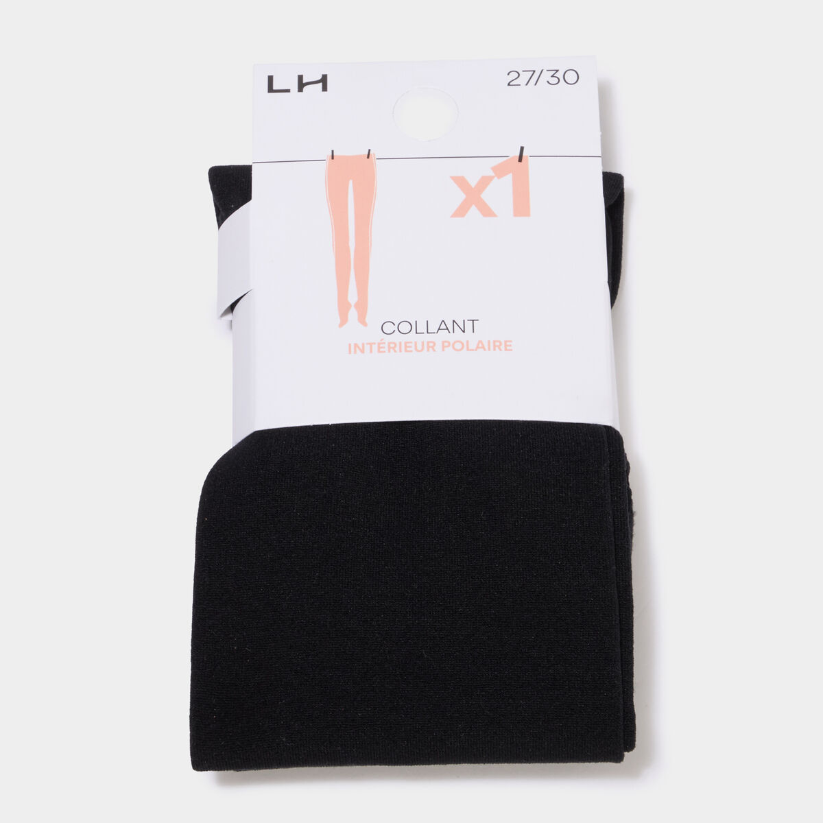 Collant doubl&eacute; polaire noir fille