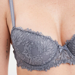 Soutien-gorge emboîtant paddé dentelle bleu gris femme