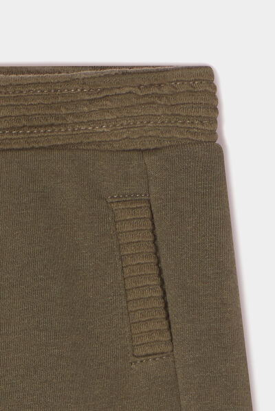 Jogging molleton taille élastiquée vert kaki bébé garçon