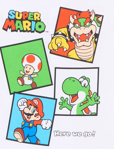 T-shirt manches courtes coton Mario blanc garçon