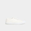 Tennis basses en toile enfilage facile blanc femme