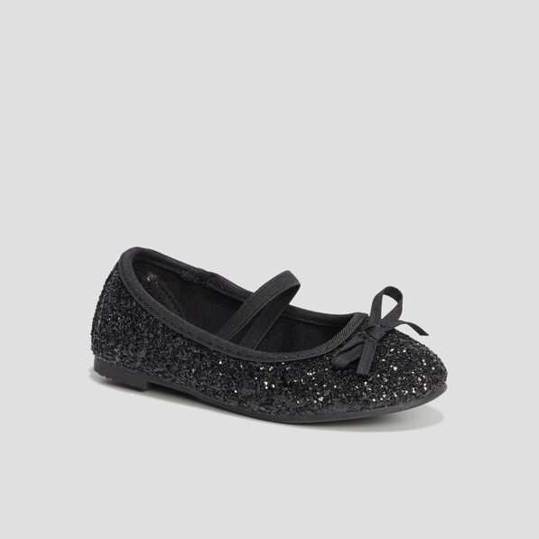 Ballerines à paillettes avec bride noir fille