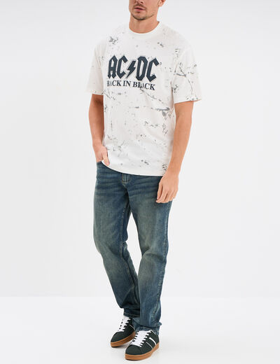 T-shirt manches courtes coton AC/DC blanc homme