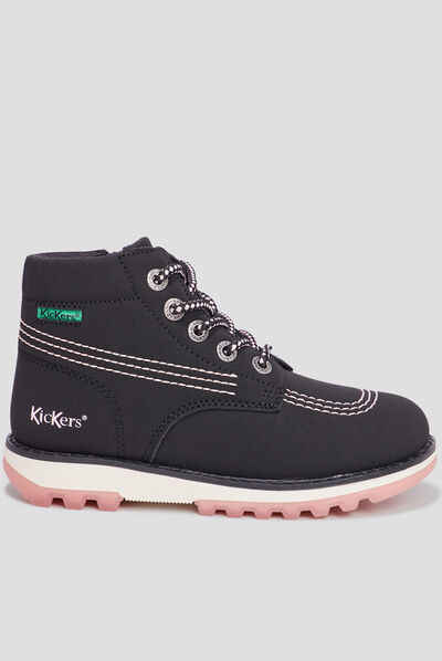 Bottines zippées Kickers Krally noir fille