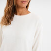 Haut de pyjama sweat polaire torsad&eacute; blanc femme
